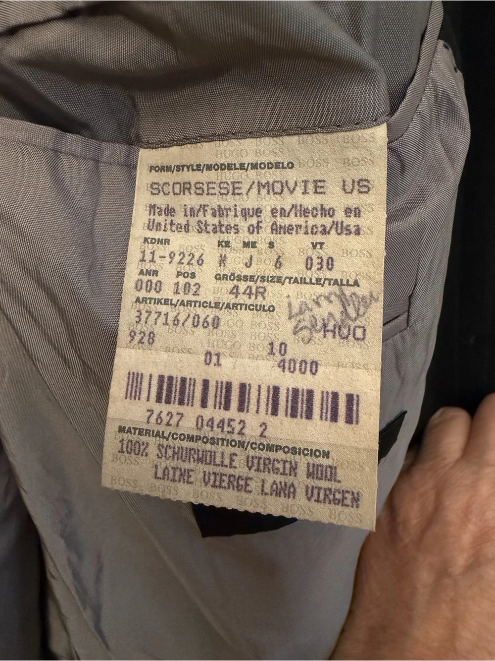 Hugo Boss Sz 44R Black Pinstripe Blazer as seen in Scorsese movie wool Y2K